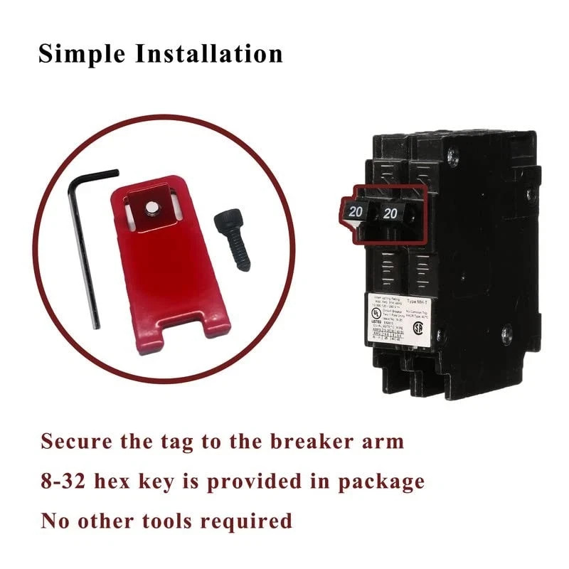 ELOCK-FA Fire Alarm Lockout Kit, Red Plastic Electrical Safety Lock (2 Sets)
