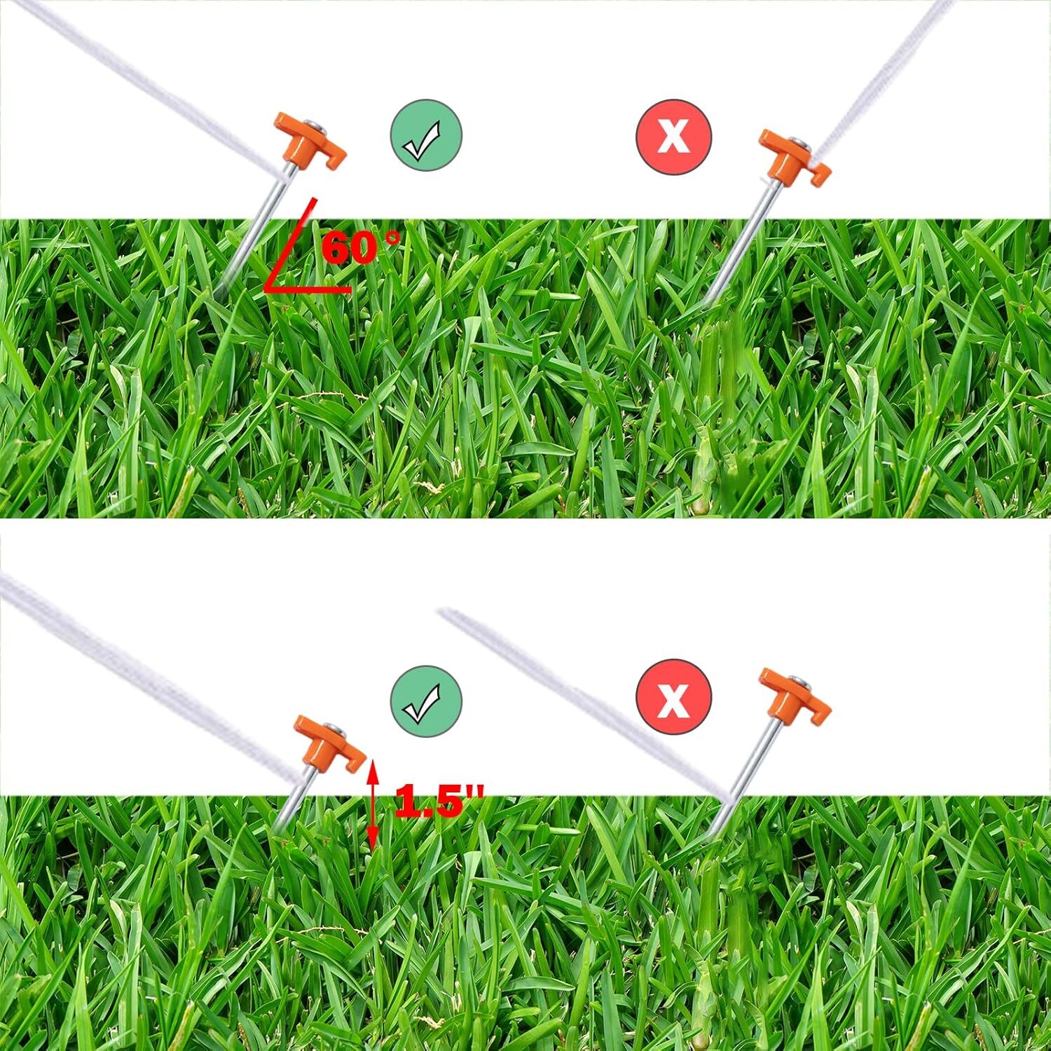 20 Pack Tent Stakes Heavy Duty, 10inch Tent Stakes Pegs, Metal Tent Spikes Groud