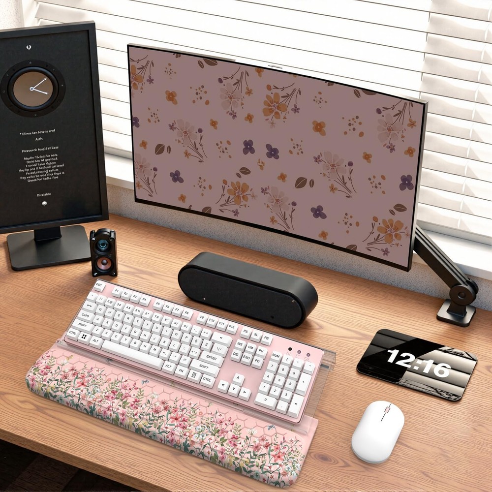 2 in 1 Keyboard Stand with Wrist Rest, 3-Angle Adjustable Keyboard Riser for ...