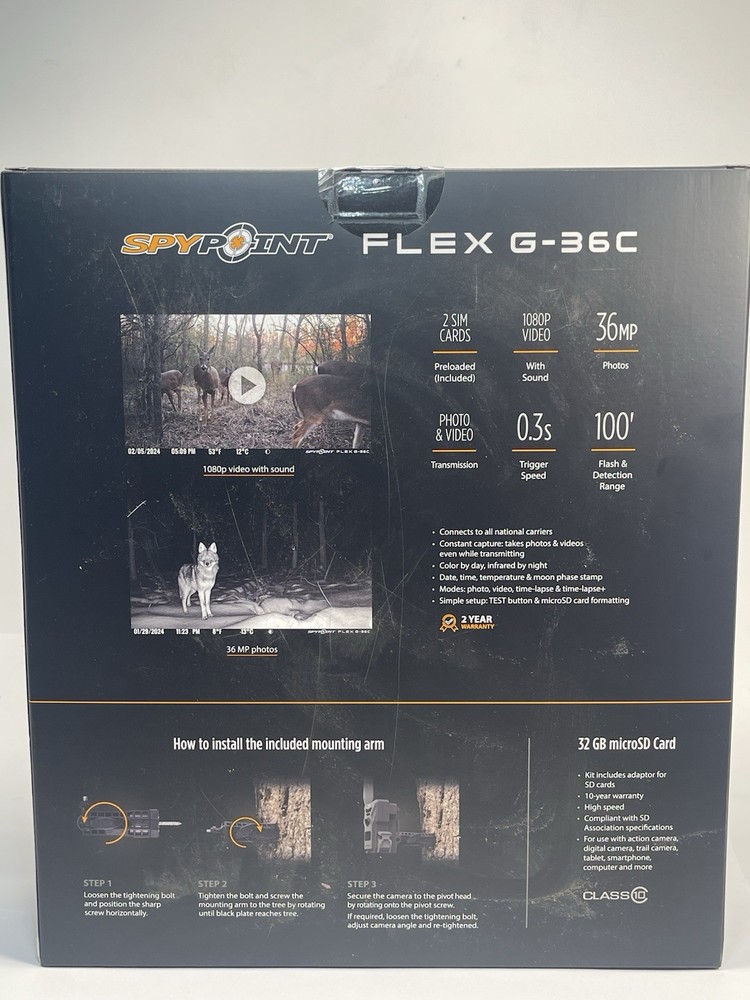 SPYPOINT Elite Bundle Flex-G36C Cellular Trail Camera new