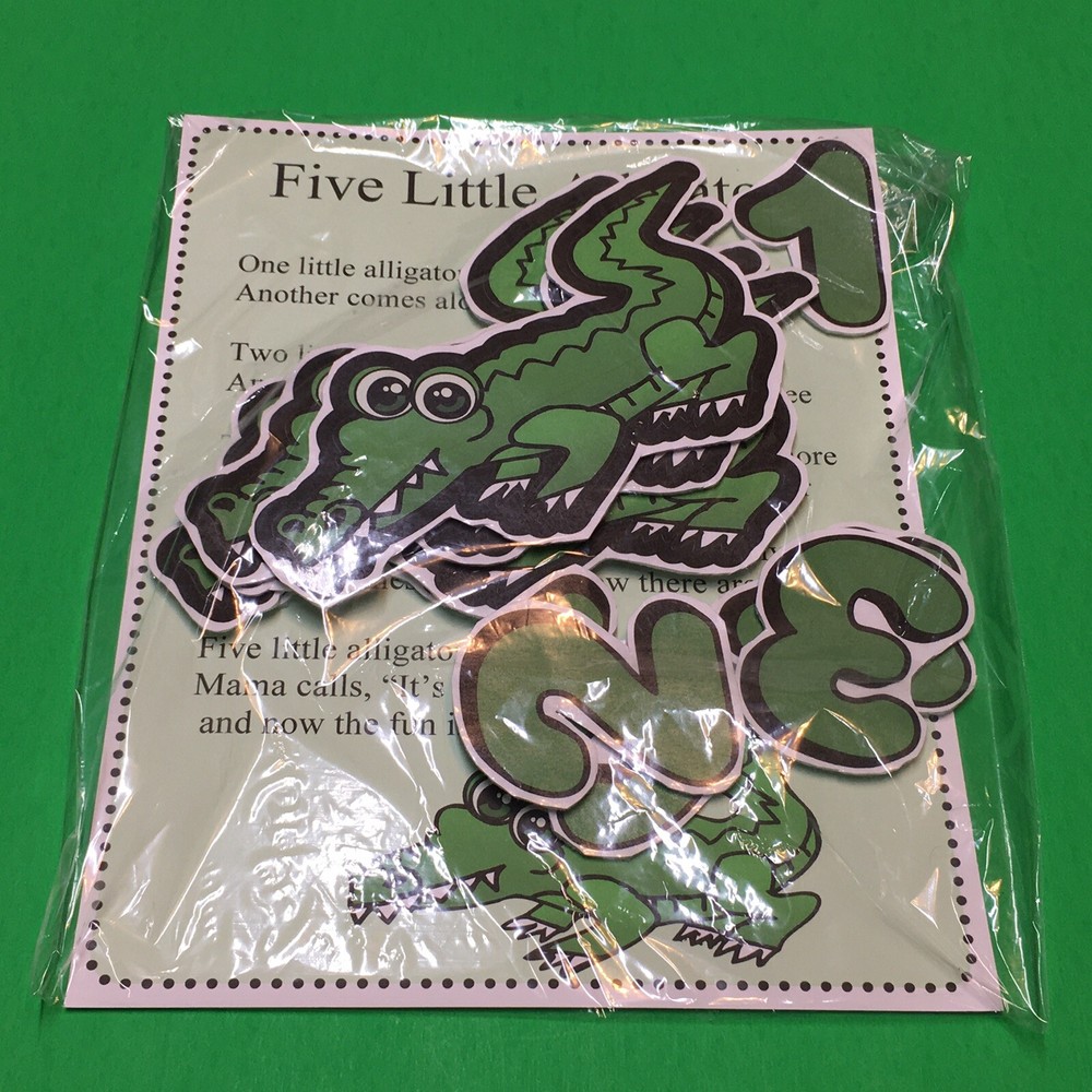 Five Little Alligator Flannel  Board Set  -  Laminated Activity Set - Teaching