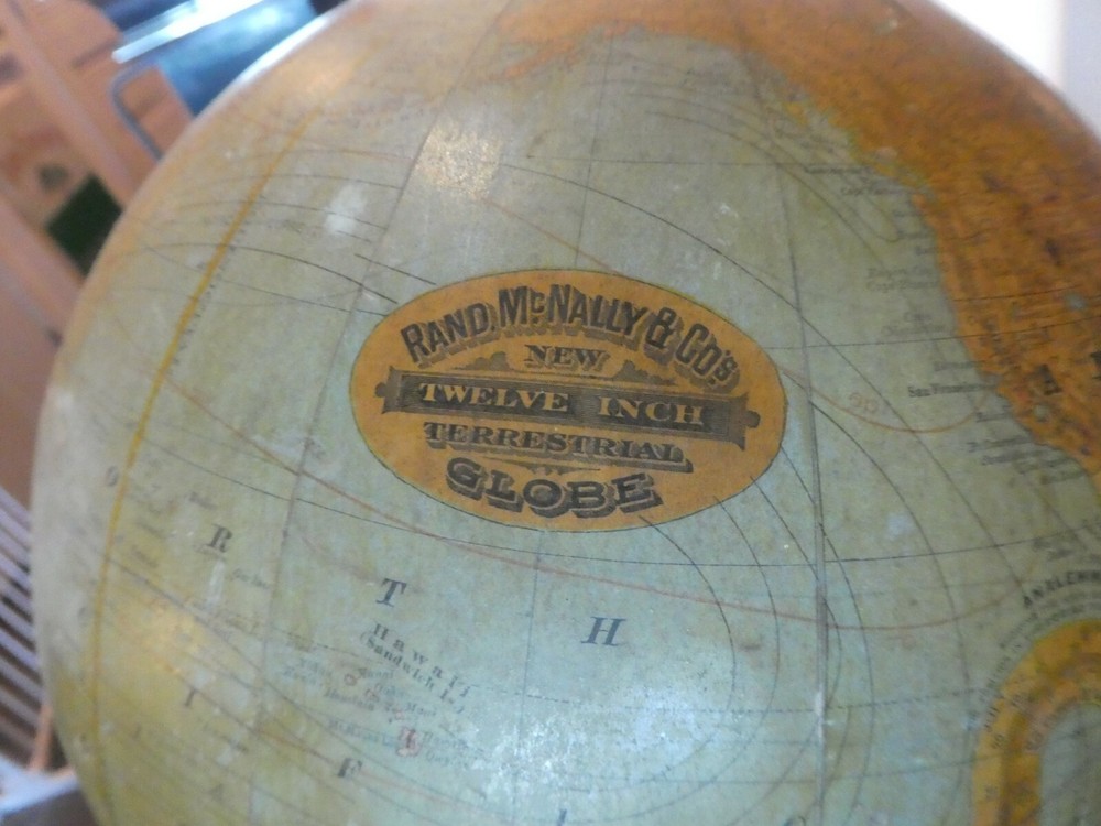 1920'S RAND MCNALLY TERRESTRIAL GLOBE "AS IS "