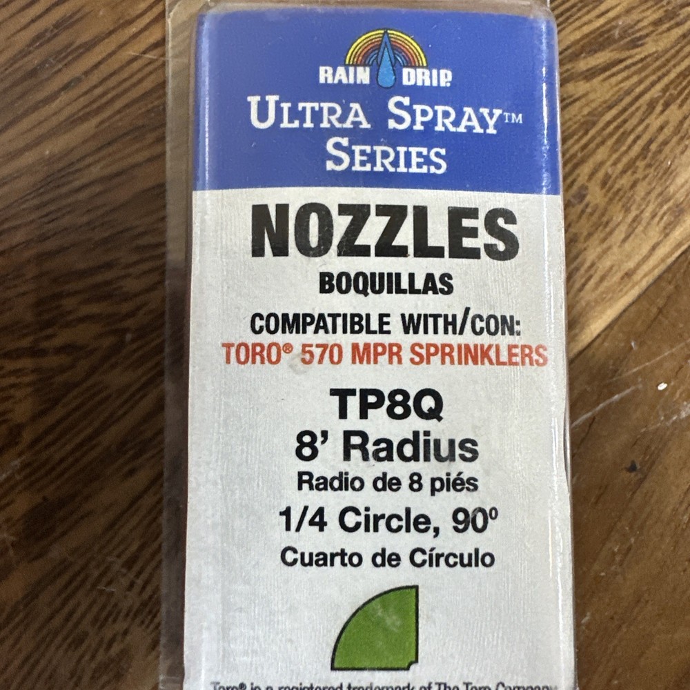 Rain Drip Nozzle TP8Q, 8' Radius 1/4 Circle 90 degrees - 2 pack tp8Q