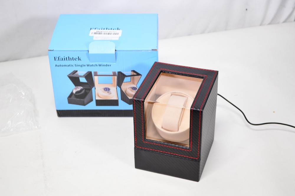 JQueen Brown Wood Single Automatic Watch Winder