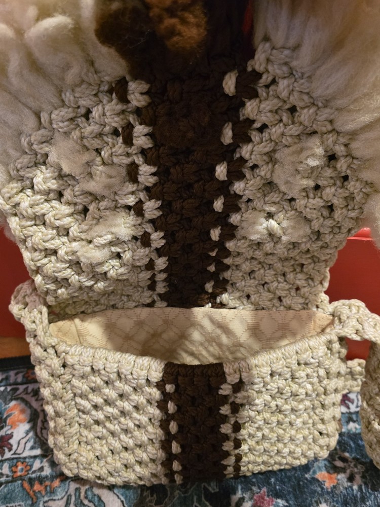 Vintage 1970's BOHO Macrame Owl Shoulder Bag