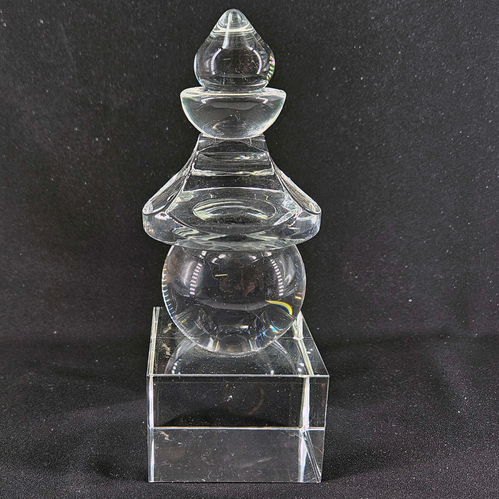 Crystal Buddhist five element stupa gorinto figruine 8"