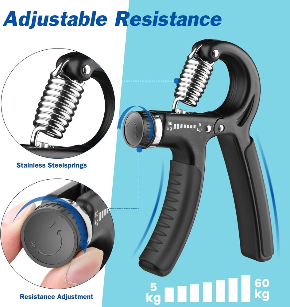 Adjustable Hand Grip Strength Trainer 11-132LB Forearm Exerciser