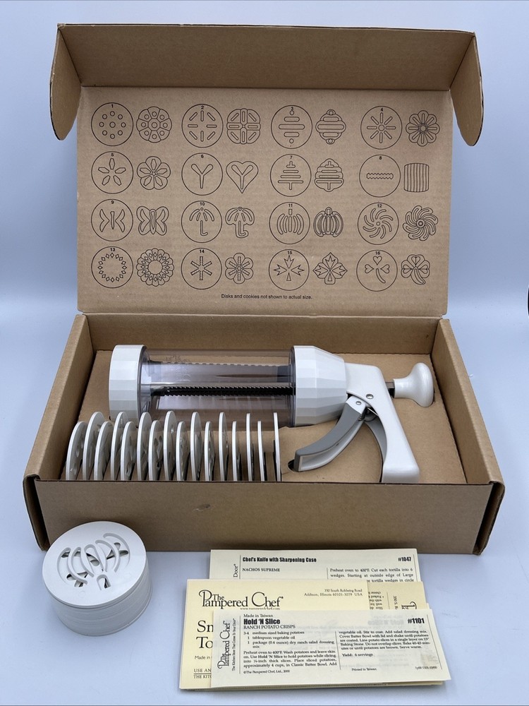Pampered Chef Cookie Press Replacements:  Complete Set + Extra Replacement Disc