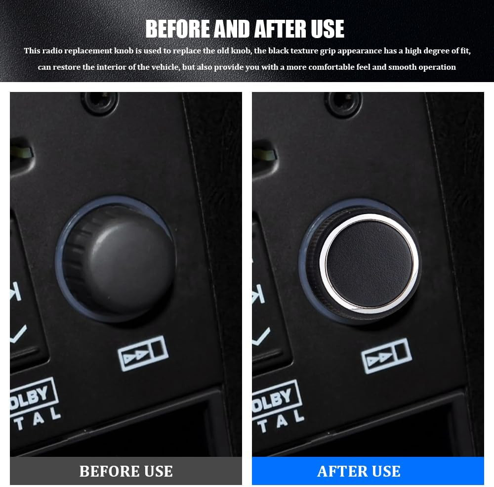 2PCS Rear Audio Control Knob Dial Tuner, Radio Knobs Replacement, Plastic Insert