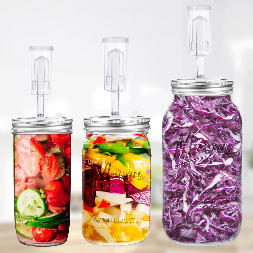 32 Oz Fermentation Jar2 Pack Fermentation Kit with Fermenting Weights and Airlo
