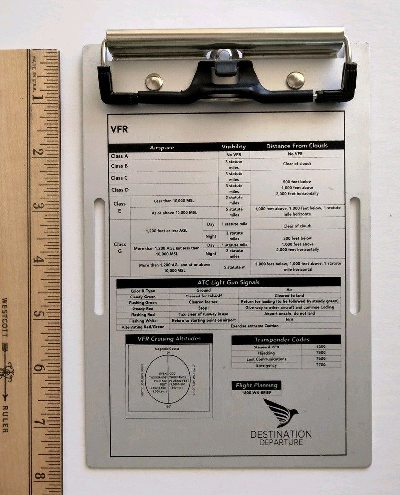 CYA E6B Metal Flight Computer BUNDLE VFR Kneeboard Clipboard Lot