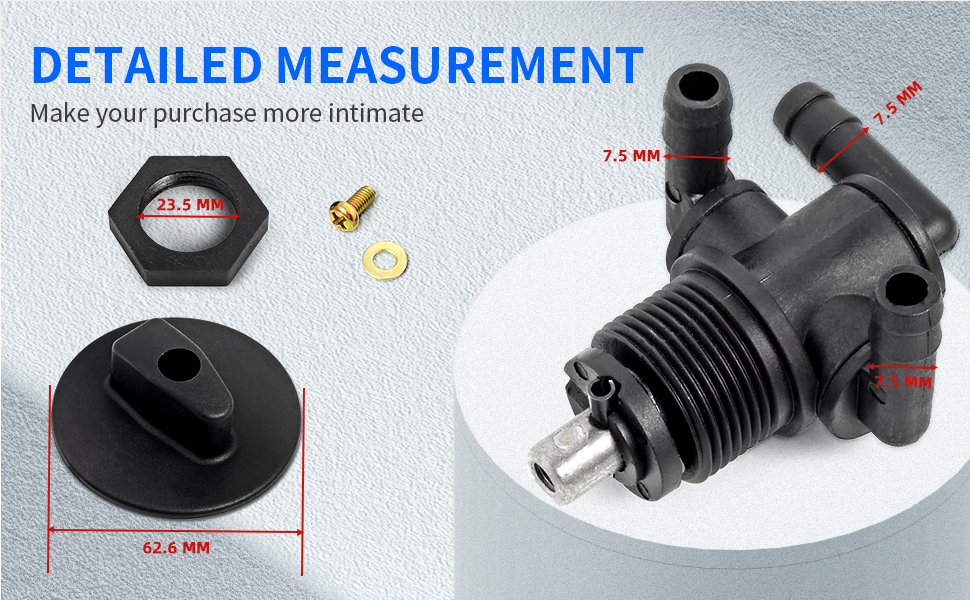 Fuel Tank Valve Petcock 3 Way & Knob NUT For Polaris Magnum 325 330 500 7052161