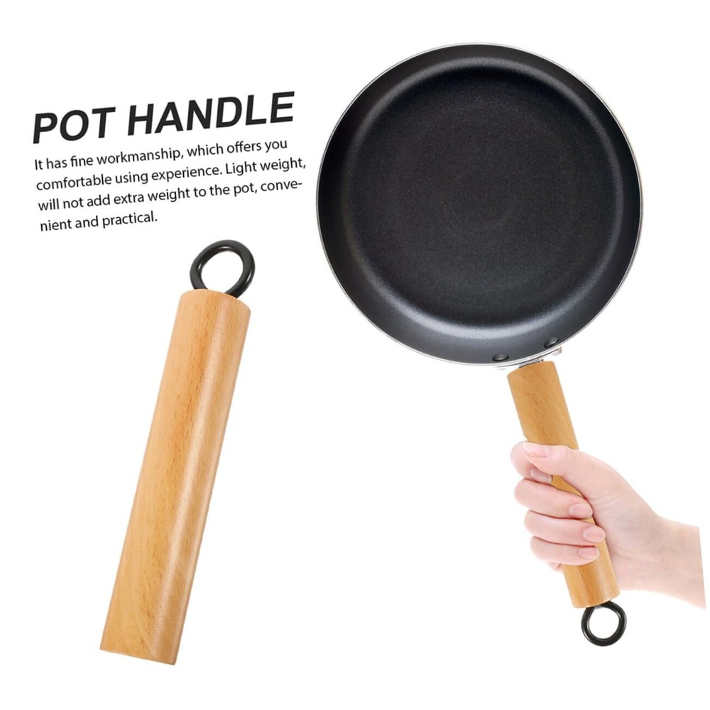 Wok Handle - Universal Wooden Cookware Handle - Beech & Iron