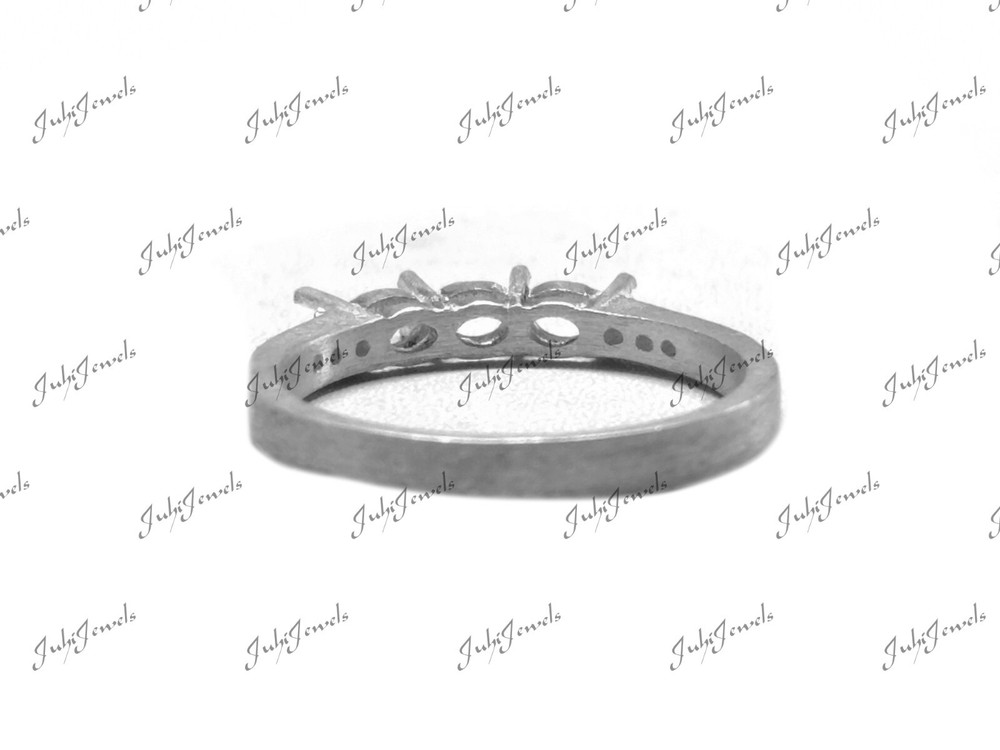 925 Silver 3x4 mm Oval Semi Mount Ring Setting Stackable Semi Mount Ring 3x4 mm