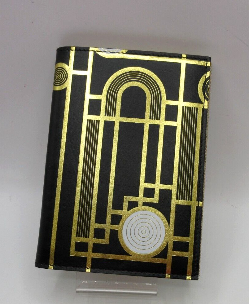 Metropolis Refillable Notebook 7" Leather Cover Spiral Insert Graphic Image Blk