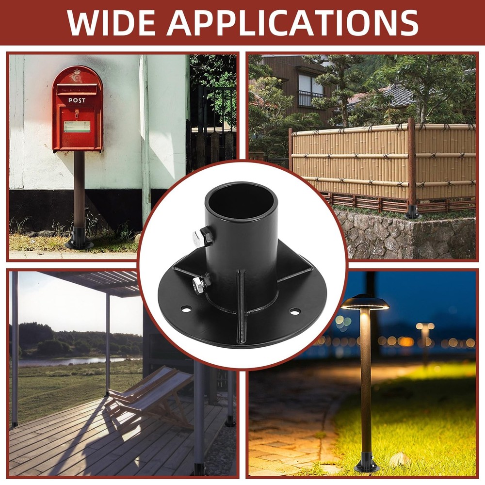 Cskunxia 2PCS Round Posts Base Bracket Chain Link Fence Flange Post Holder...