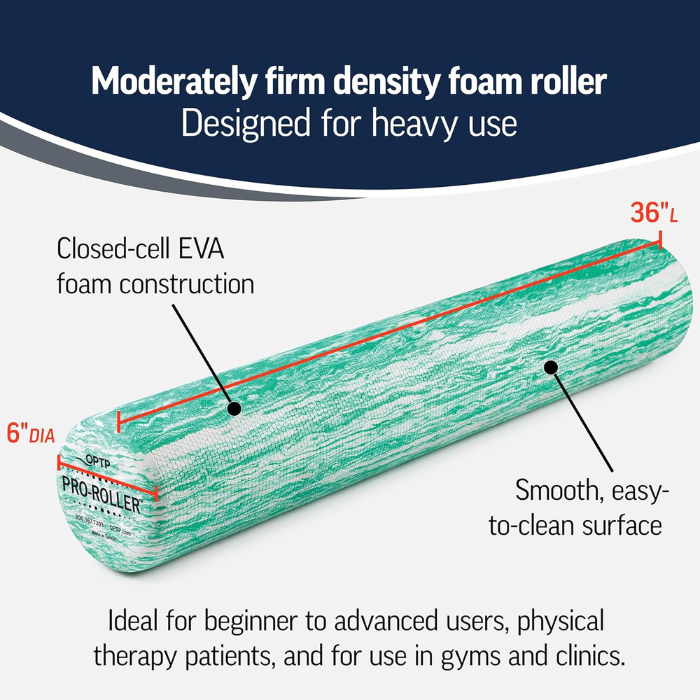 PRO-ROLLER Standard Density Foam Roller - Durable Roller for Back Massage, Deep
