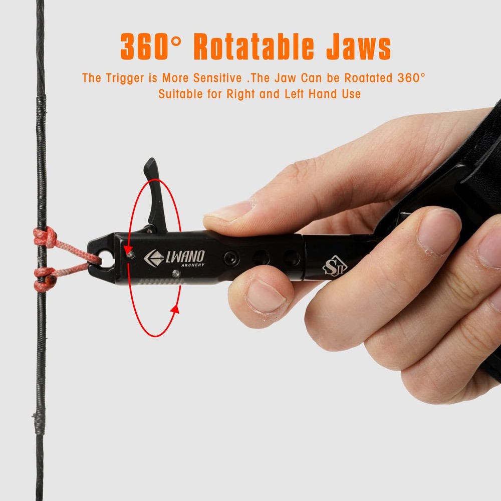 Archery Compound Bow Release Aids Trigger 360° Adjustable Wristband Release A...