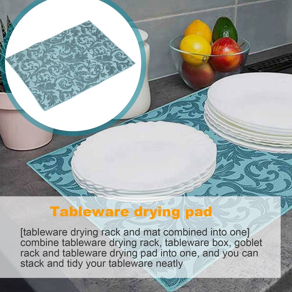 2 Pack Dish Drying Mat Absorbent Drying Mat Machine Washable Dish Drying3418
