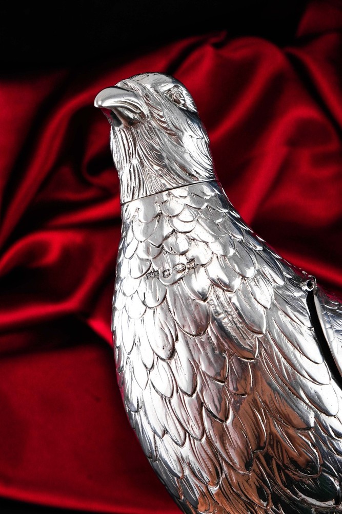 Antique Solid Silver Large Partridge/Grouse Bird Model Box - Edwardian 1910