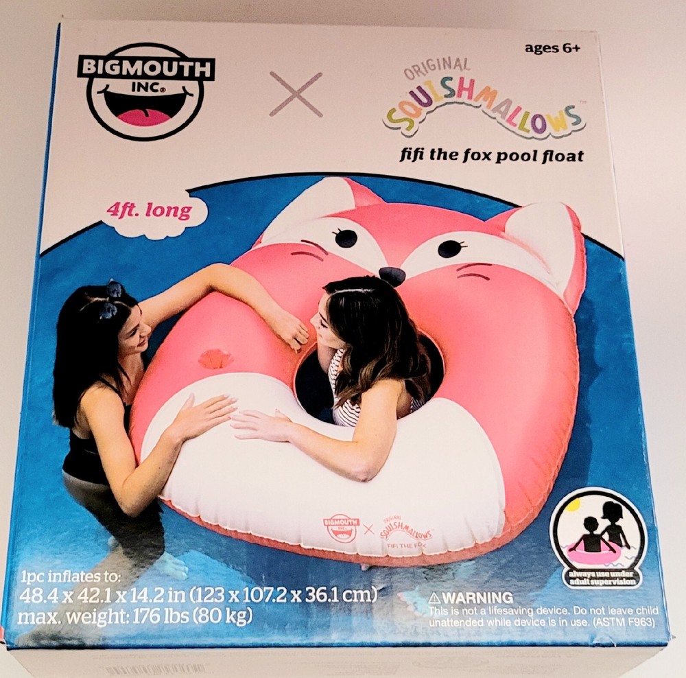 Fifi Fox Squishmallows River Float, pool~ Big Mouth 4 ft~ NIB Original