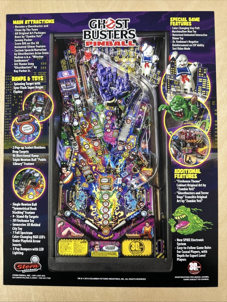 Stern Ghost Busters Pro Pinball Flyer