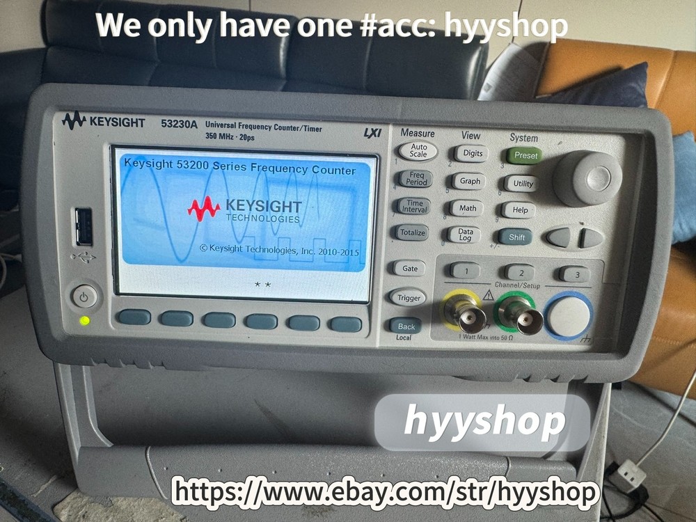 KEYSIGHT 53230A Universal Frequency Counter, 350MHz bandwidth, 20ps resolution.
