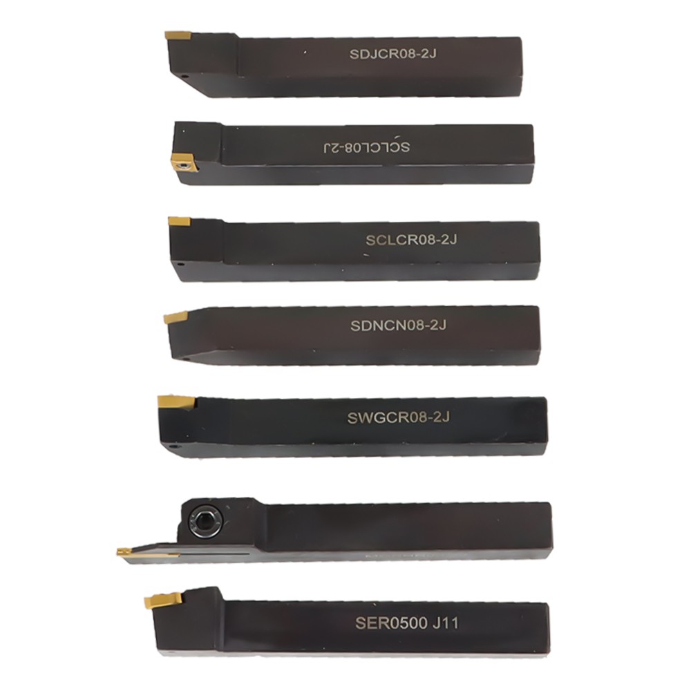 Carbide Indexable Turning Tool Lathe Tool Bit Set Thread Insert With Holder 1/2"