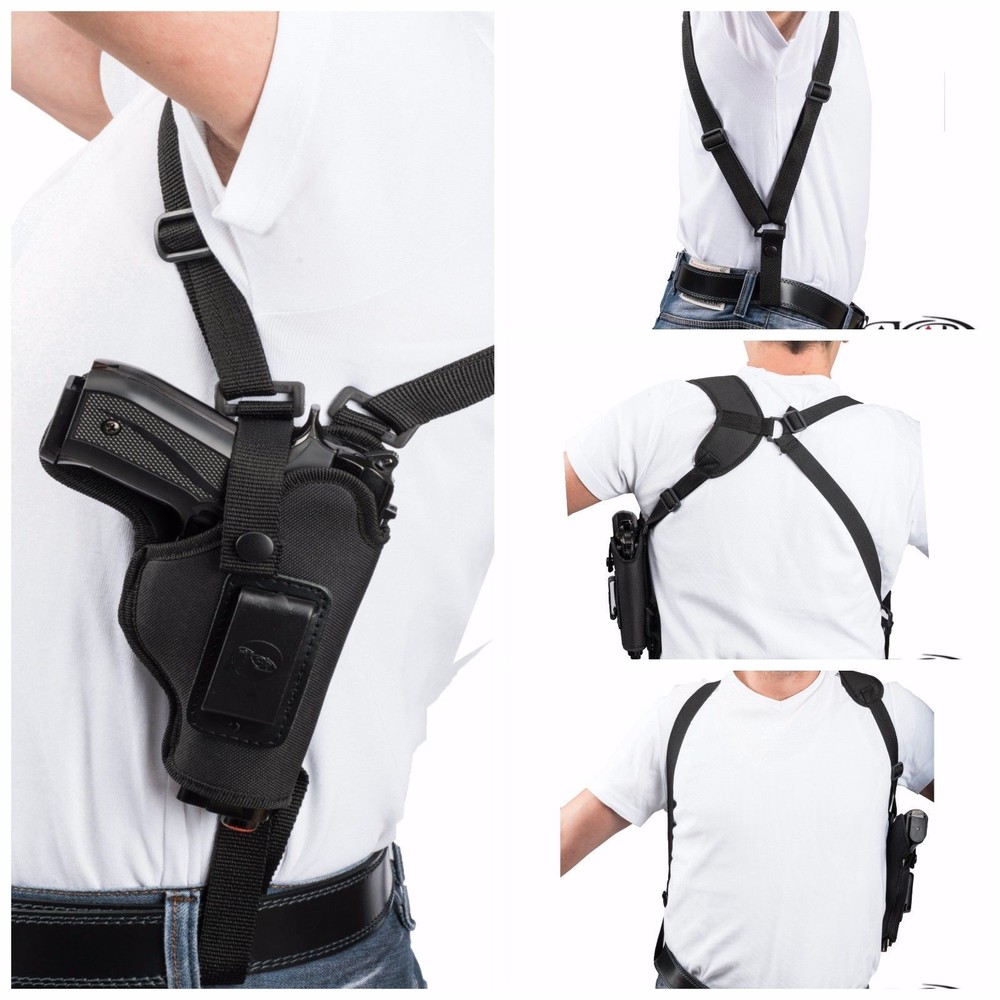 Left Hand Vertical Carry Shoulder Holster Fits Glock42