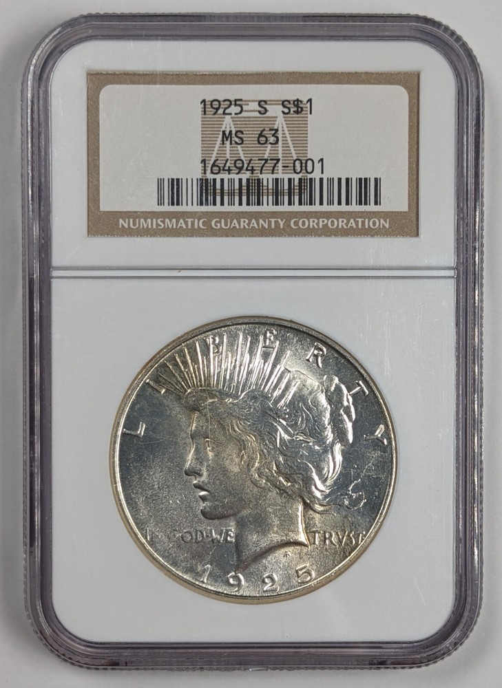 1925 S Peace Silver Dollar NGC MS63
