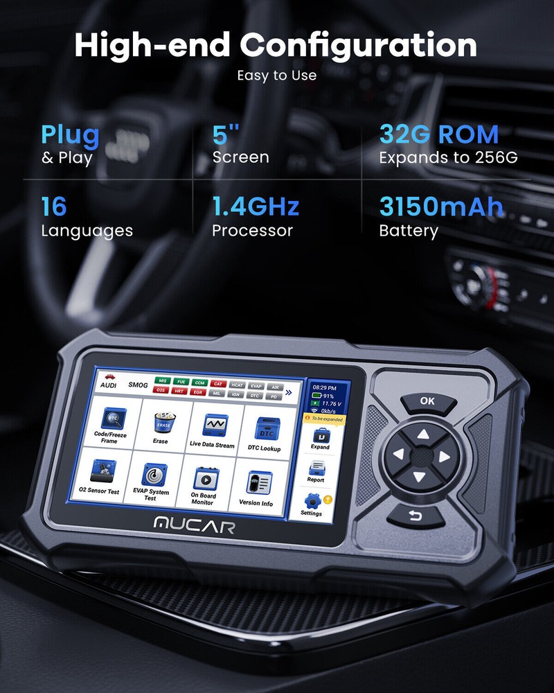 MUCAR CDE900 PRO OBD2 Scanner Diagnostic Tool All System OBDII Car Code Reader