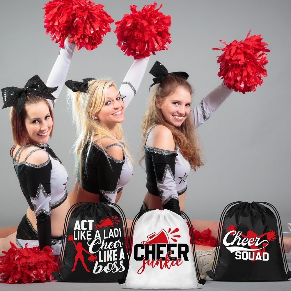 20 Pcs Cheer Drawstring Backpack Cheerleading Drawstring Gym Bag Cheerleader ...