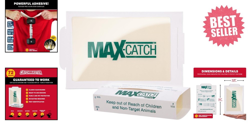 -Round Pest Control with Max-Catch 72pk Mouse Glue Traps - Bulk Efficiency