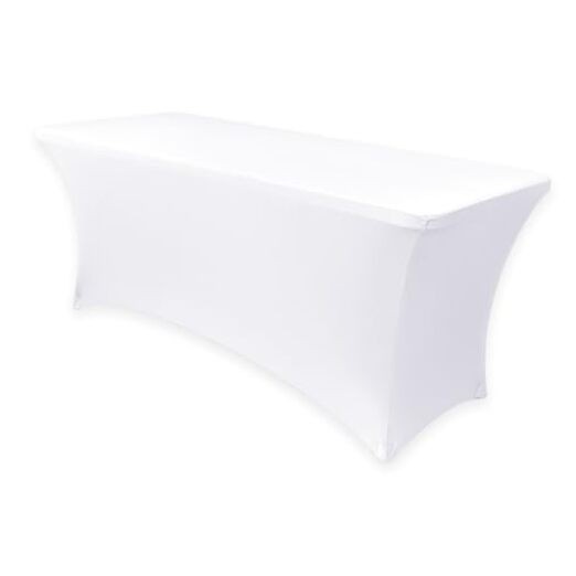 Spandex Table Cover 6ft Fitted Tablecloth 72" x 30" (Rectangular) White