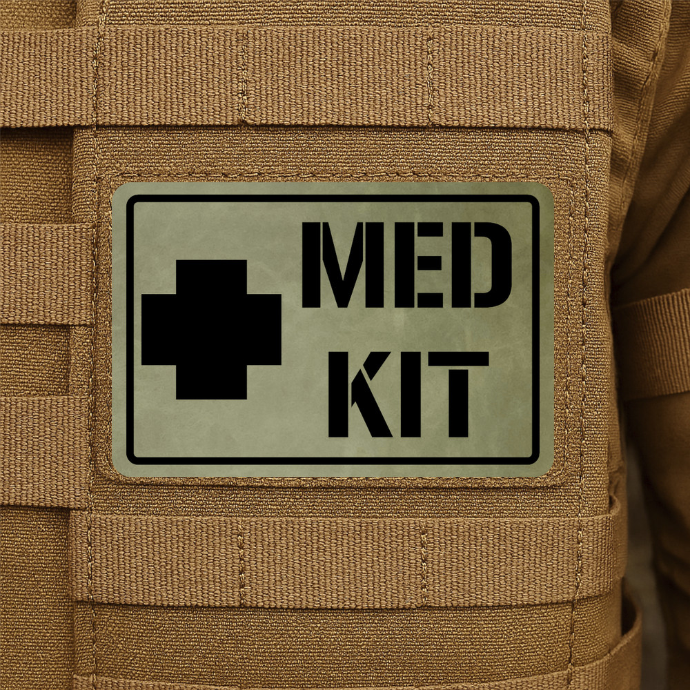 Med Kit Tactical Morale Patch 2x3 Hook & Loop Laser Engraved EMT Medic Gear