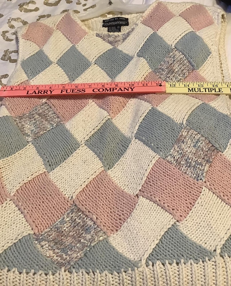 Hand-Knitted Patchwork Sweater Vest