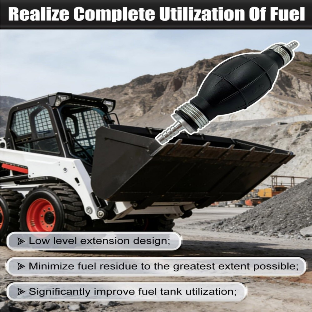 Fuel Primer Bulb Assembly 6657734 For Bobcat Compact Excavator E08 E10 E25 E26