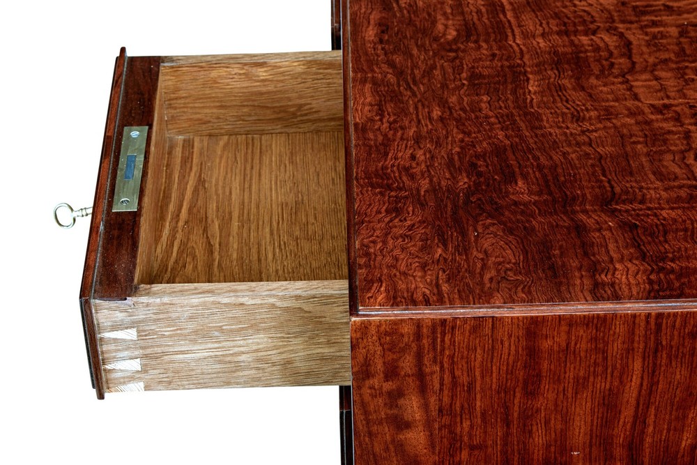 DANISH MID 20TH CENTURY BURR WALNUT DESK