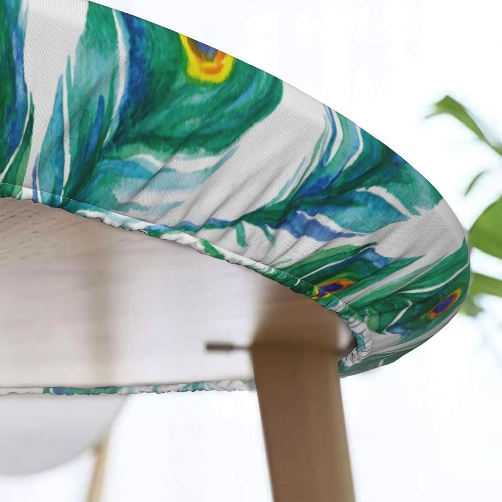 Round Fitted Table Covers Elastic Edge Circle Tablecloth for Dining Party