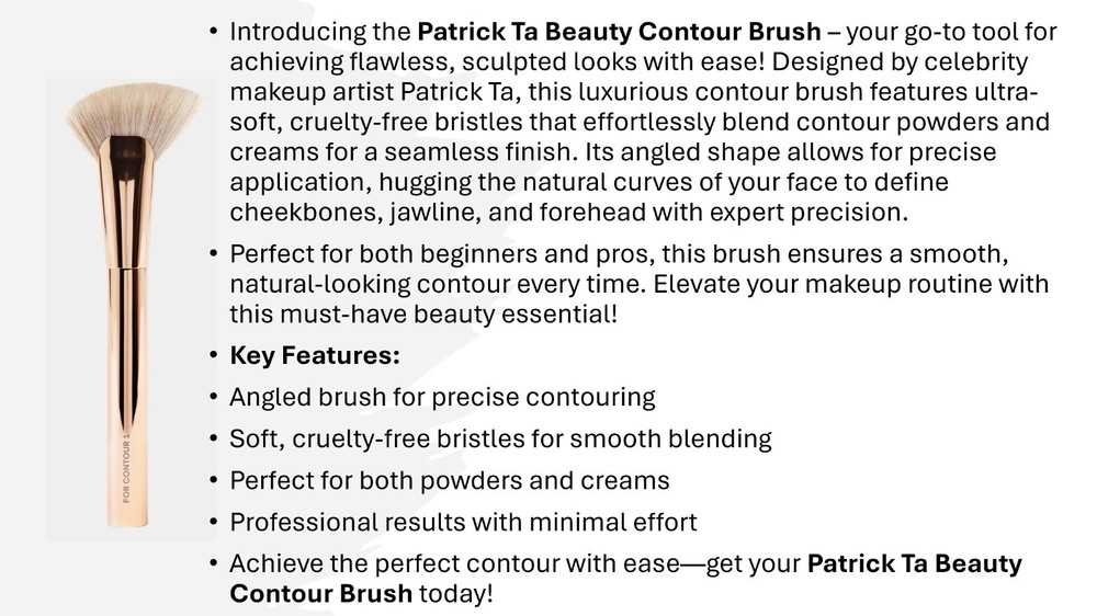 PATRICK TA BEAUTY CONTOUR BRUSH NEW!
