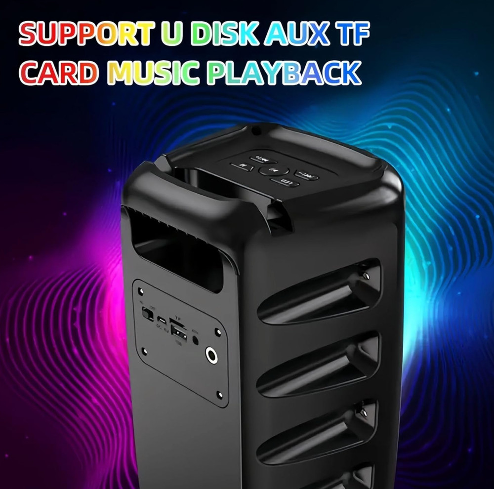 Portable Bluetooth Karaoke Machine, 1 Bluetooth Microphone/Speaker with Lights