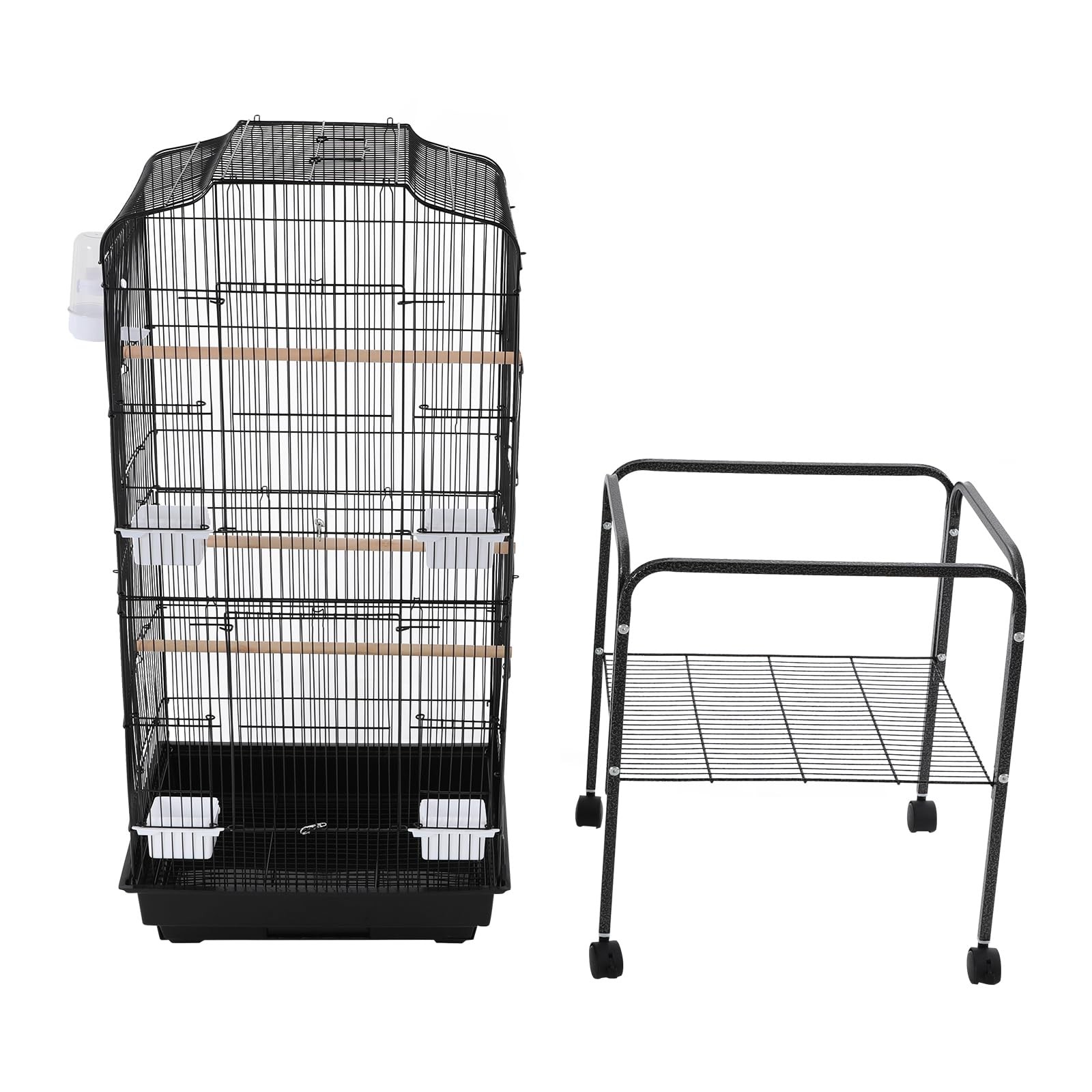 54 Inch Bird Cage with 4 Feeding Bowls and Waterer Iron Cage