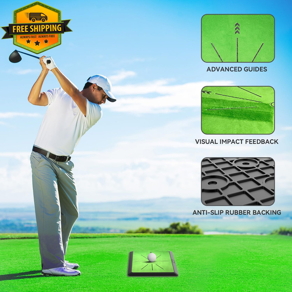 Golf Hitting Mat Swing Path Feedback Training Practice Indoor Outdoor