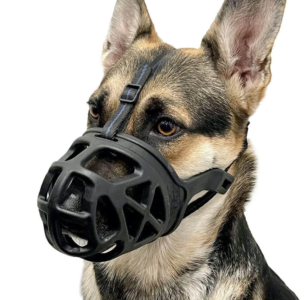 BARKLESS Dog Muzzle, Basket Muzzle for Biting, Chewing and Scavenging. Size: M