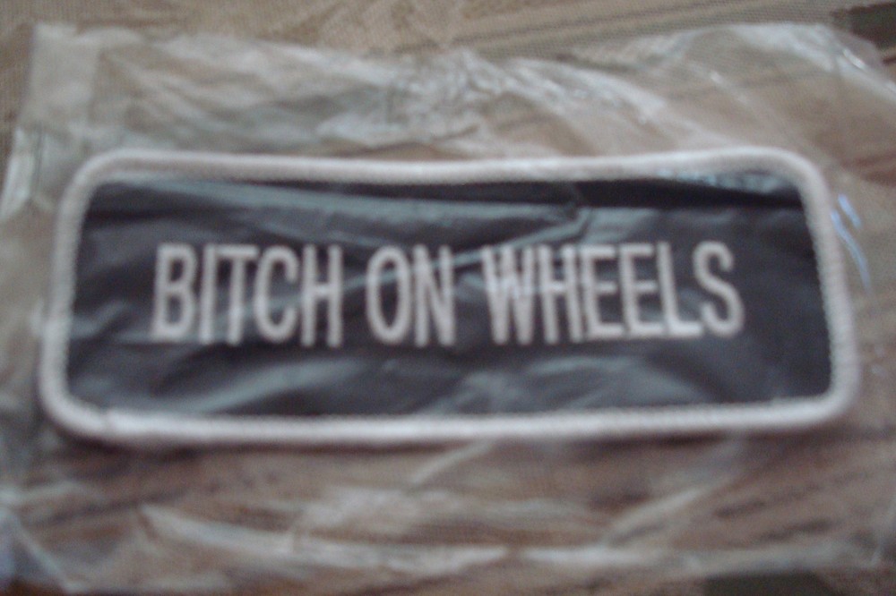 B*TCH ON WHEELS motorcycle vest patch biker