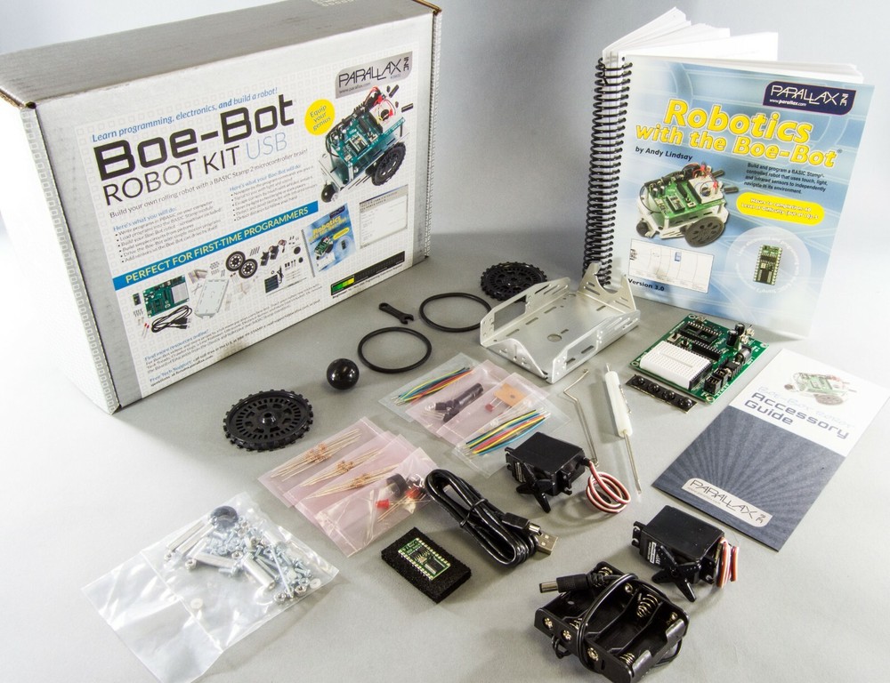 Parallax 28832 Programmable Boe-Bot Robot Kit - USB Version (non-solder)