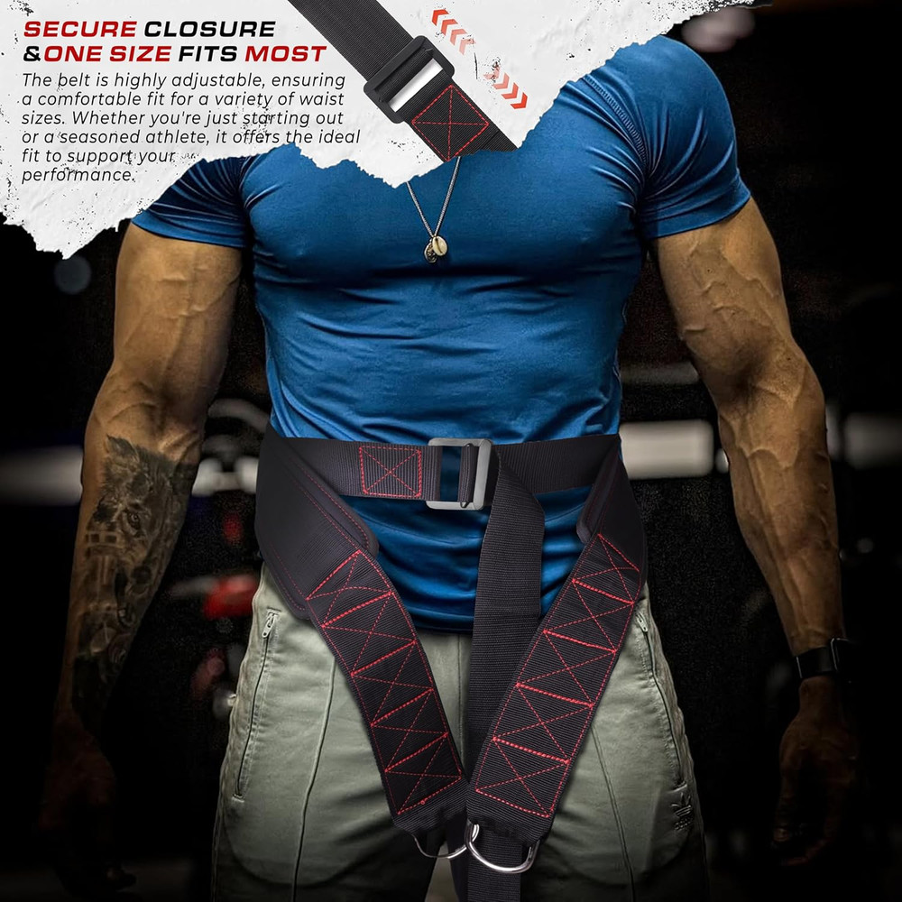 Adjustable Sled Pulling Belt with Straps and Hooks for Resistance Training