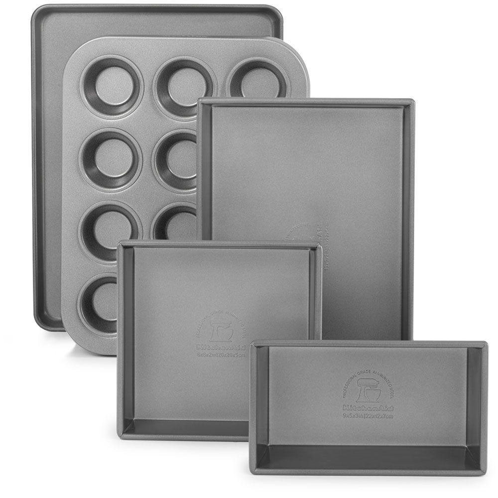KitchenAid Professional 5-Piece Bakeware Nonstick Baking Set Square,Loaf,Cake...