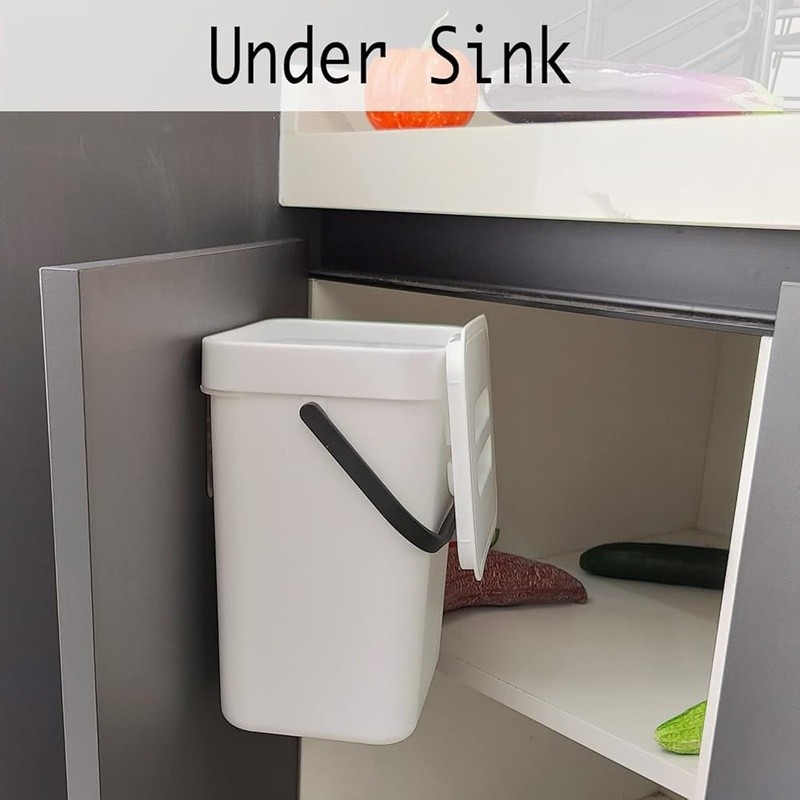 Odor Blocking Kitchen Compost Bin Indoor Fruit Fly Free Compact Container New