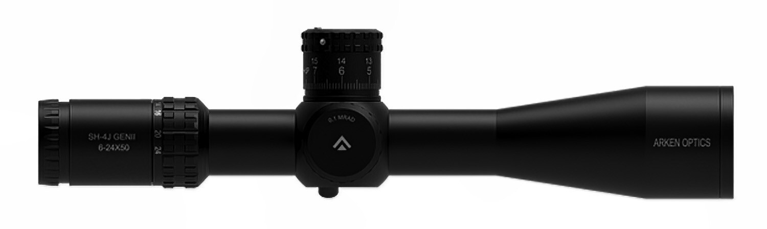 Arken Optics SH4J 6-24X50 GEN2 FFP MOA VPR Reticle with Zero Stop - 34mm Tube
